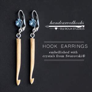 Hook earrings with Genuine Swarovski Crystals- Denim Blue