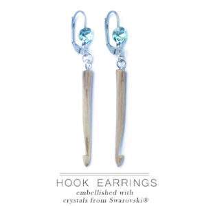 Hook earrings with Genuine Swarovski Crystals- Light Teal
