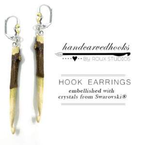 RUSTIC HOOK EARRINGS WITH GENUINE SWAROVSKI CRYSTALS - LIGHT SILK