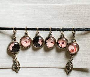 6 Pink Peonies Stitch Markers