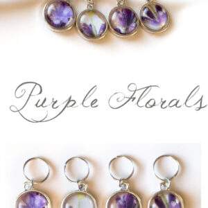 4 Purple Florals Stitch Markers