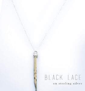 "Black Lace" hook sterling silver necklace