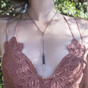 Aussie pine hook, Brass Y necklace