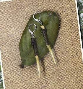 Rustic Green Apple hook earrings