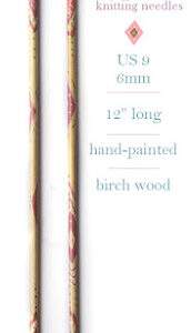 Pink Aztec Birch Knitting Needles US 9/5.5mm, 12" long