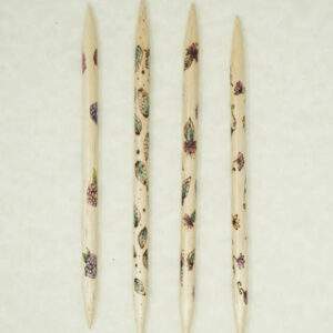 Wood Burned Floral DPN Shorties, 7mm, 5.75" long (set of 4)